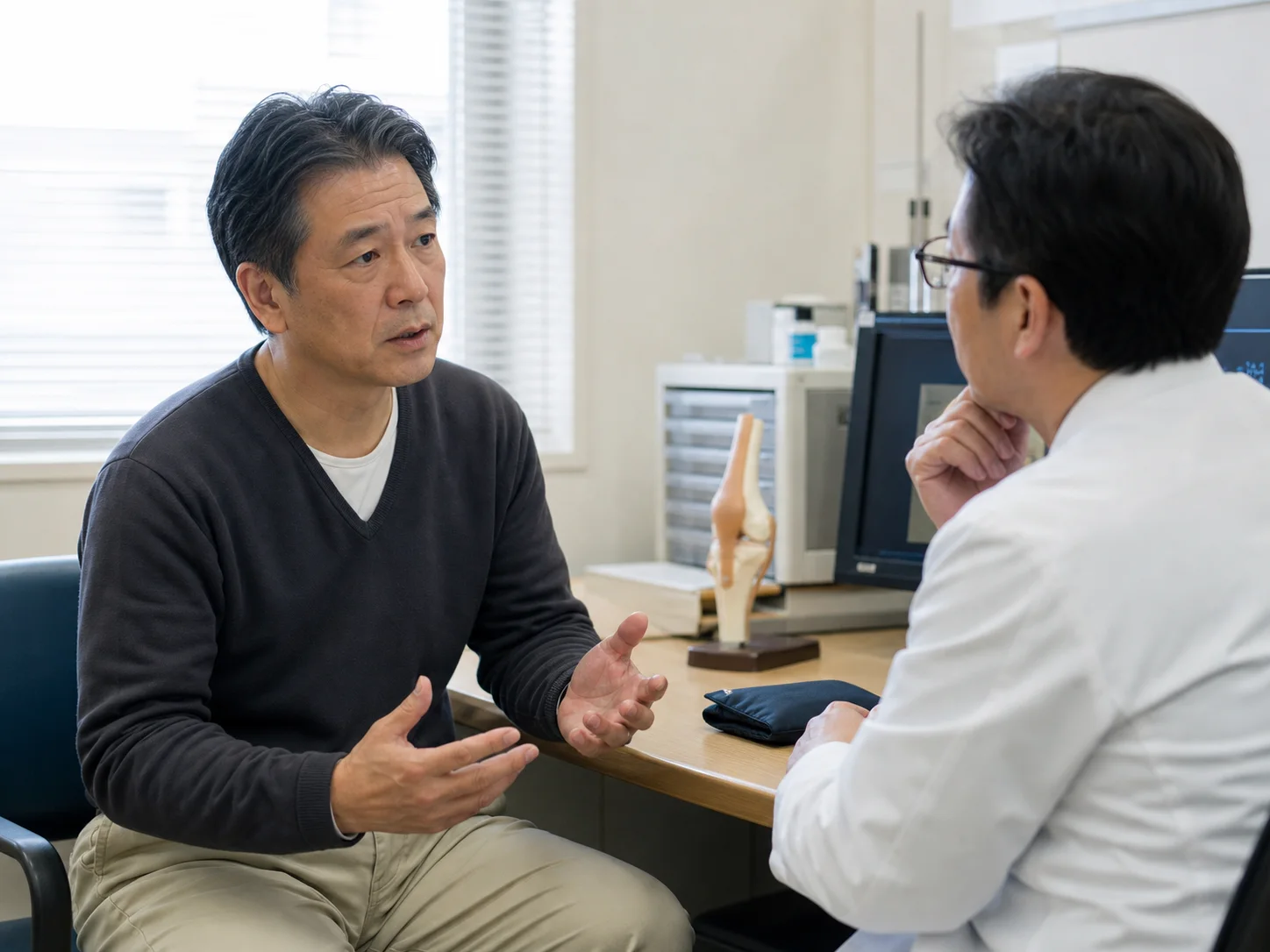 痛み止め以外の治療選択肢を医師へ相談する患者さん