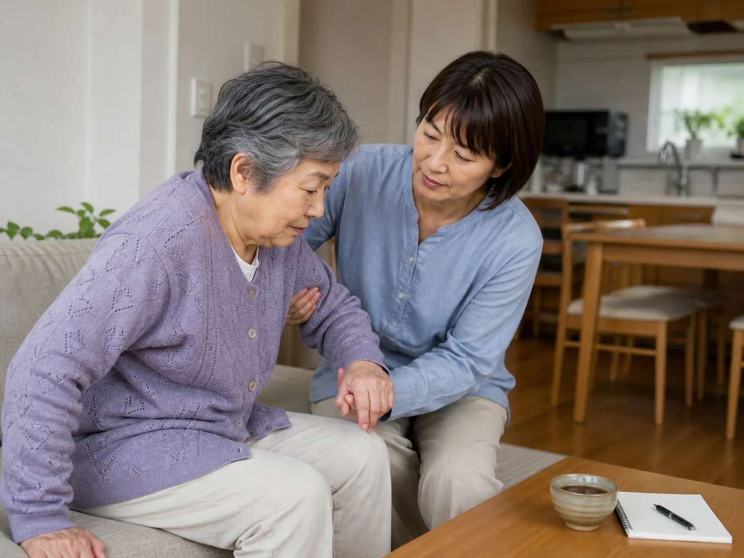 家族を介護しながら自身の膝治療を考える患者さん