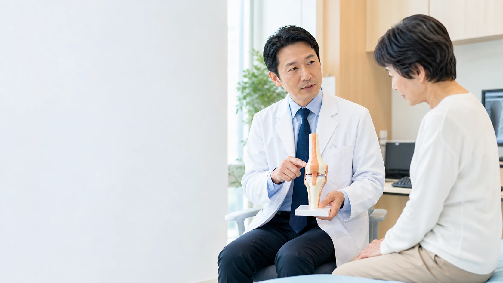 診察時に治療内容を説明するイメージ