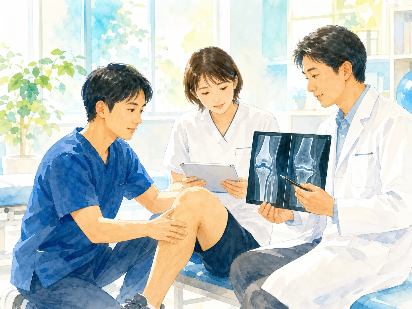 専門医が連携して診断するイラスト