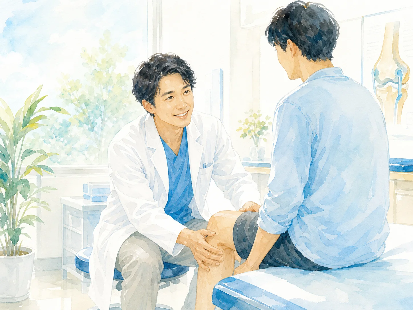 初診と機能評価のイラスト