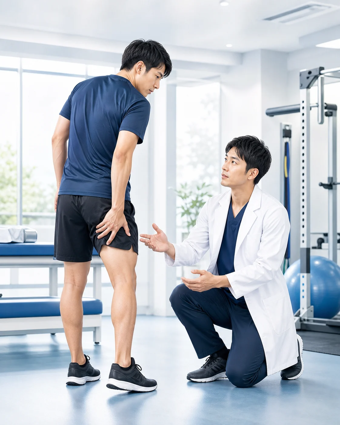 ハムストリング肉離れを相談する日本人選手のイメージ