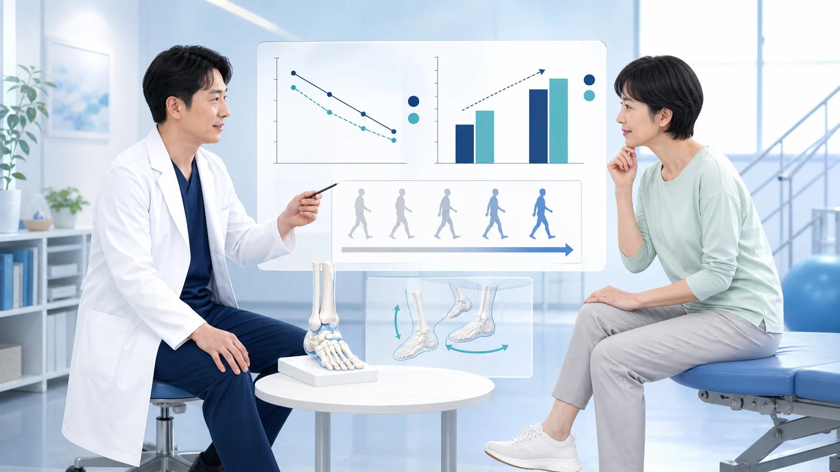 足関節症の研究結果を整理するイメージ