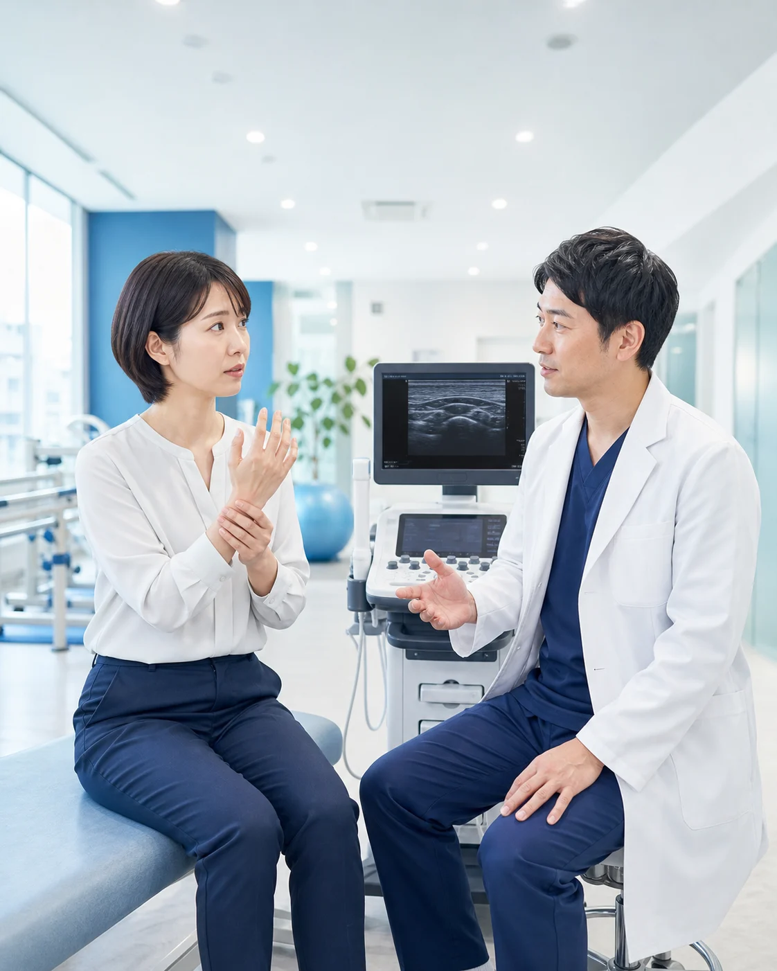 手根管症候群のしびれを相談する患者のイメージ
