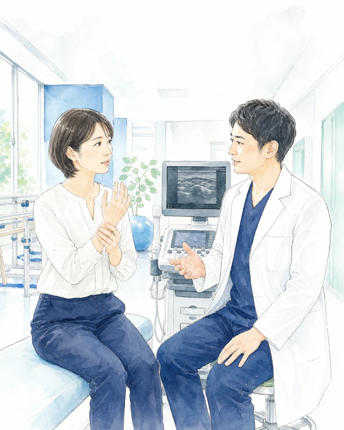 手根管症候群のしびれを相談する患者のイメージ