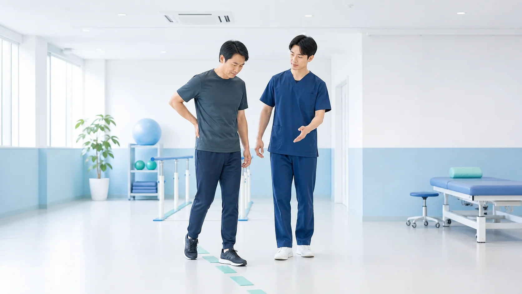 急性腰痛で安全に動きを確認するイメージ