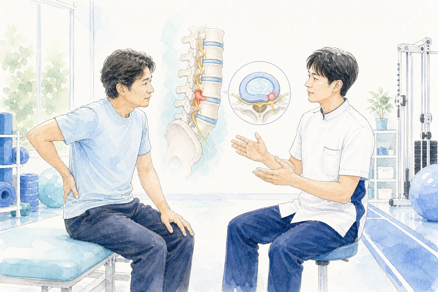 椎間板と神経症状を説明するイメージ