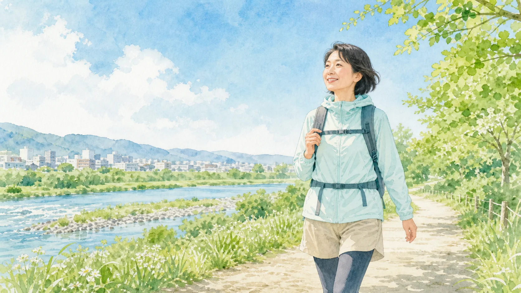 治療後の生活をイメージする日本人の写真