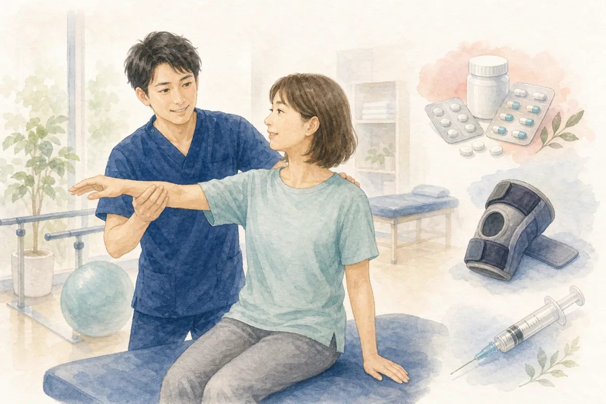 治療と回復への取り組みを表した水彩イラスト