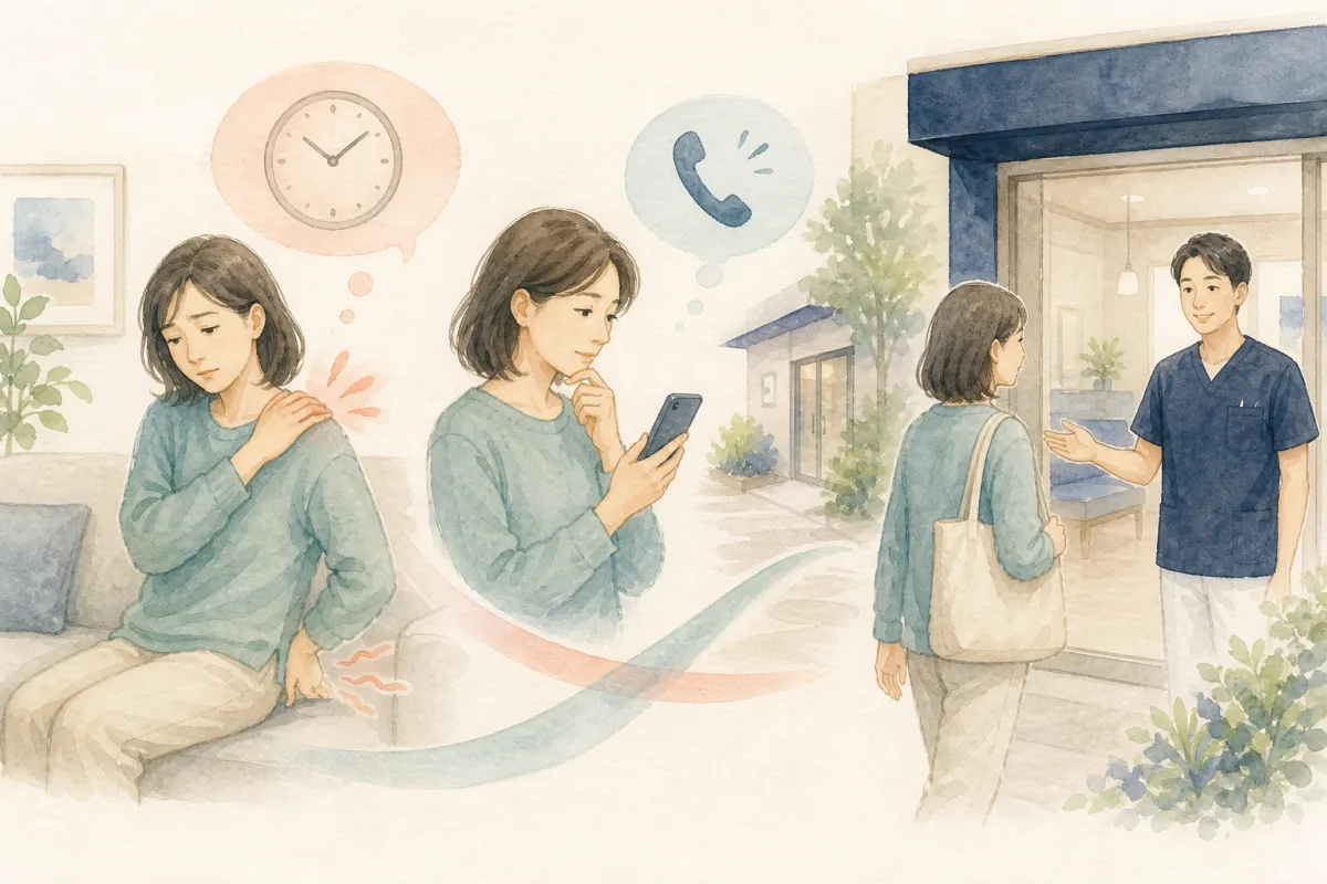 医療機関へ相談する目安を表した水彩イラスト